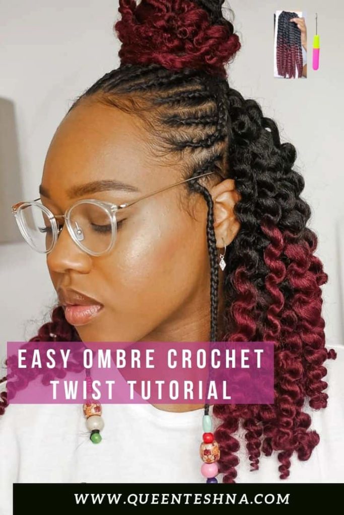 How I Braid Amp Install Aftress Ombre Crochet Twist Queen Teshna