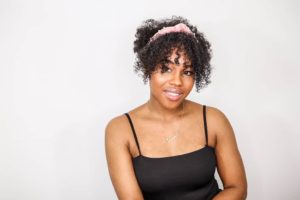 Curly Puff with bangs and accessories - natural puff cuff styles